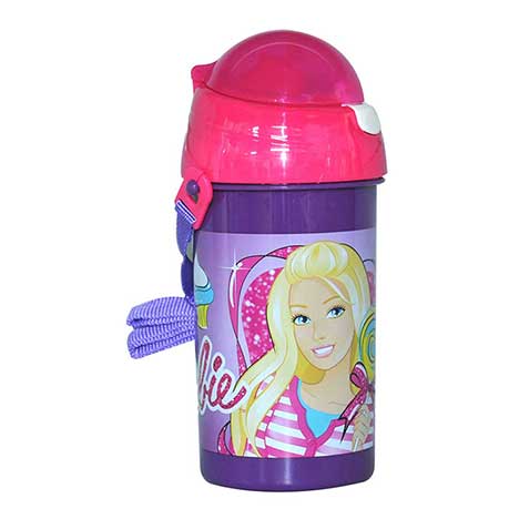 500ml Barbie Flip Top Drinks Bottle With Strap £2.99